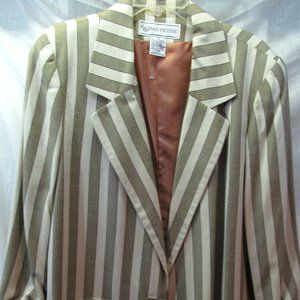 Evan Picone Lined Striped Blazer Jacket sz 16 NWT
